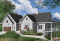 front - BASE MODEL - Country cottage house plan, large master suite, guest suite above garage, large covered terrace, fireplace - Montcalm