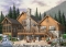 Rear view - BASE MODEL - Mountain style 5 bedrooms cottage plan, 2 master suites, open concept, cathedral ceiling, walkout basement - The Lodge