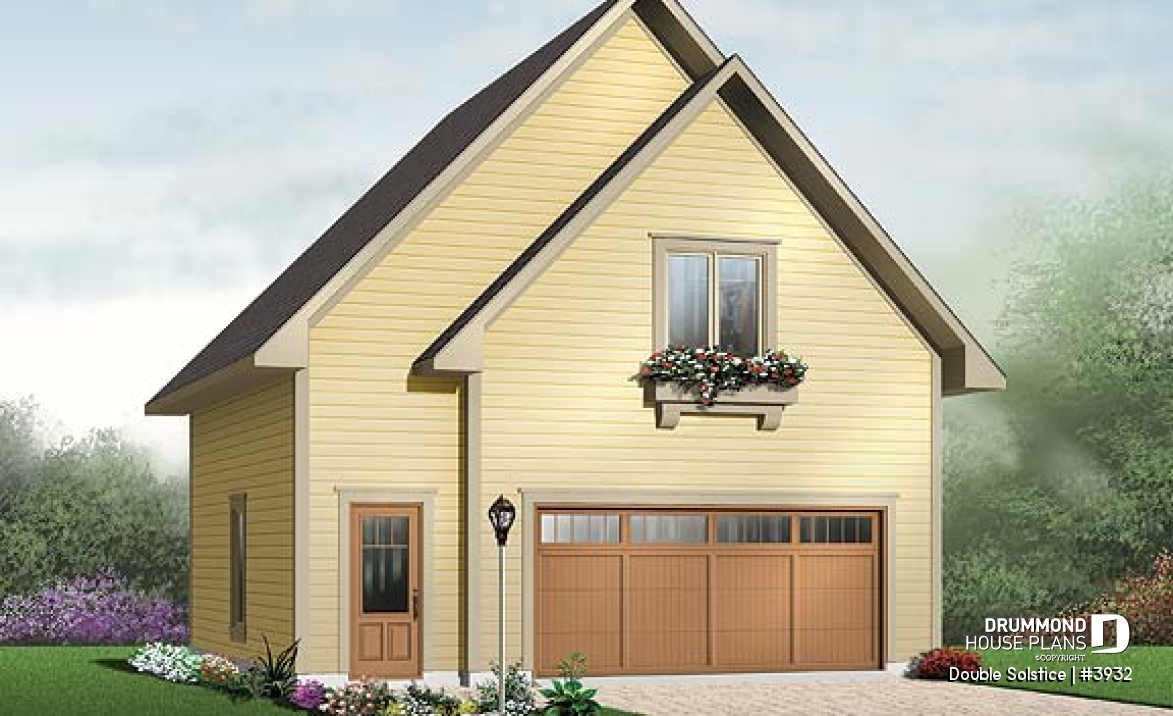 front - BASE MODEL - Double car garage with apartment on second floor - Double Solstice