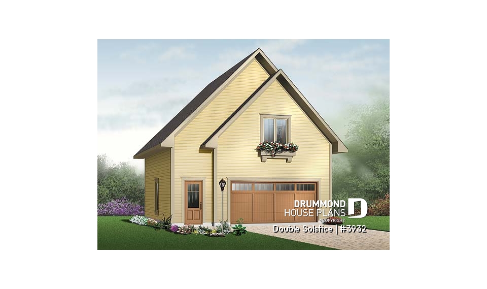 front - BASE MODEL - Double car garage with apartment on second floor - Double Solstice