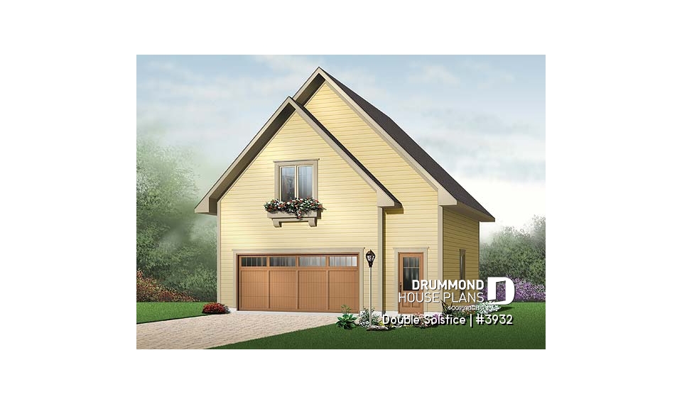 front - BASE MODEL - Double car garage with apartment on second floor - Double Solstice