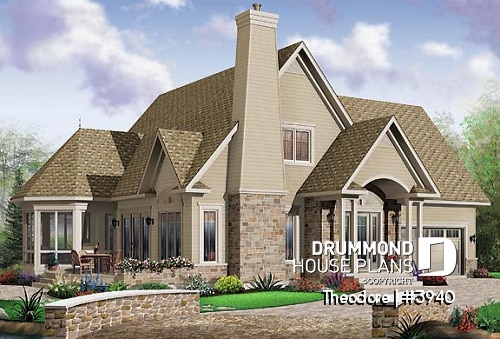 front - BASE MODEL - Panoramic 3 bedroom manor with screened porch, garage & bonus space - Theodore