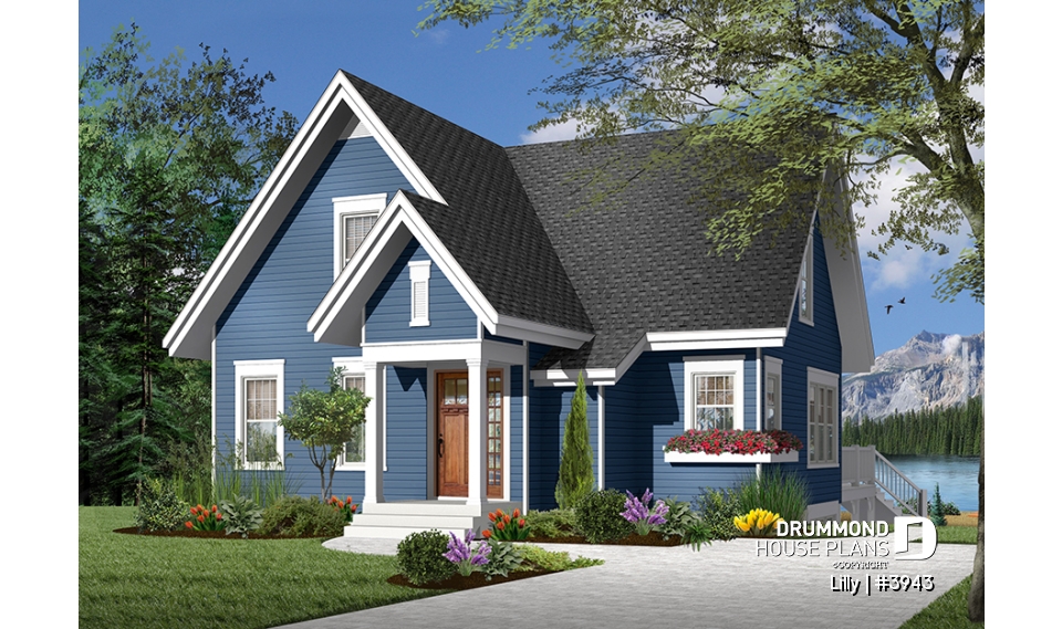 Color version 6 - Front - 3 bedroom A-Frame cottage with mezzanine and large terrace - Lilly