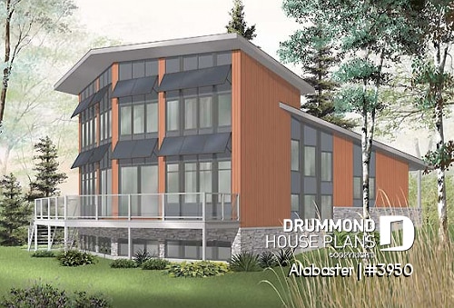 Rear view - BASE MODEL - Large, well lit, 3 bedroom contemporary on 3 floors with mezzanine - Alabaster