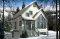 front - BASE MODEL - Panoramic scandinavian cottage, 1 à 3 bedroom ski chalet house plan with mezzanine - Southridge