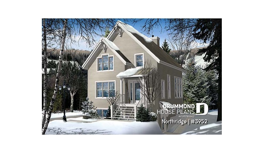 front - BASE MODEL - Modern Rustic ski chalet with 2 to 4 bedrooms, panoramic view, ample storage space - Northridge