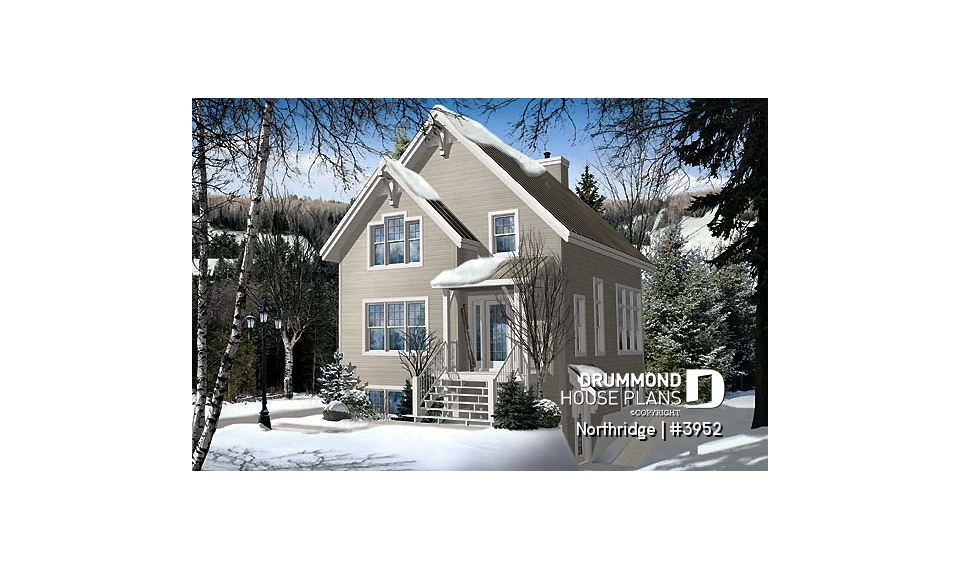 front - BASE MODEL - Modern Rustic ski chalet with 2 to 4 bedrooms, panoramic view, ample storage space - Northridge