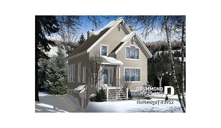 front - BASE MODEL - Modern Rustic ski chalet with 2 to 4 bedrooms, panoramic view, ample storage space - Northridge