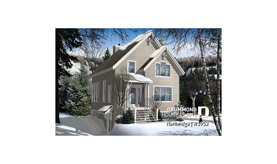 front - BASE MODEL - Modern Rustic ski chalet with 2 to 4 bedrooms, panoramic view, ample storage space - Northridge