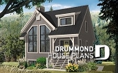 Color version 8 - Front - 1 to 3 bedroom cottage house plan, cathedral ceiling, great master suite, pantry, and more! - Chestnut