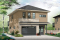 front - BASE MODEL - Contemporary style garage apartment house plan with open floor plan, large terrace and full apartment - Mercer