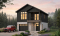 front - BASE MODEL - Two-bedroom garage apartment plan with a two-car tandem garage, ideal for narrow waterfront lots or view lots. - Mercer 5