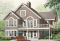 Rear view - BASE MODEL - Panoramic 3 to 6 bedroom chalet style house plan with open floor plan, fireplace, mezzanine - Greenfeld