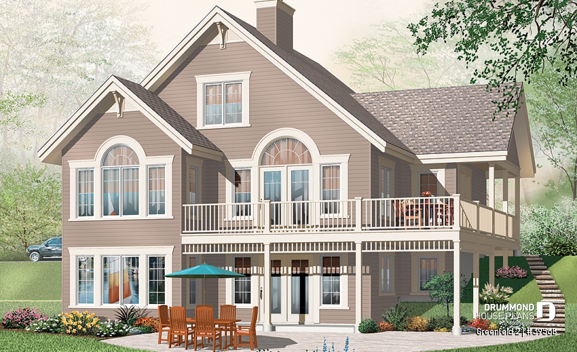 Rear view - BASE MODEL - 5 bedroom chalet with basement appartment and mezzanine - Greenfeld 2