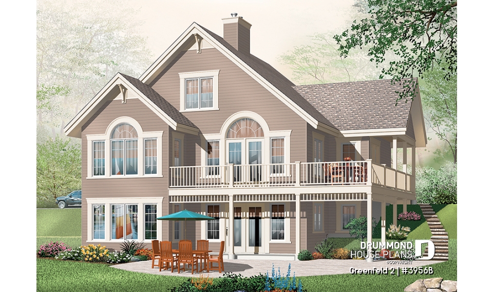Rear view - BASE MODEL - 5 bedroom chalet with basement appartment and mezzanine - Greenfeld 2