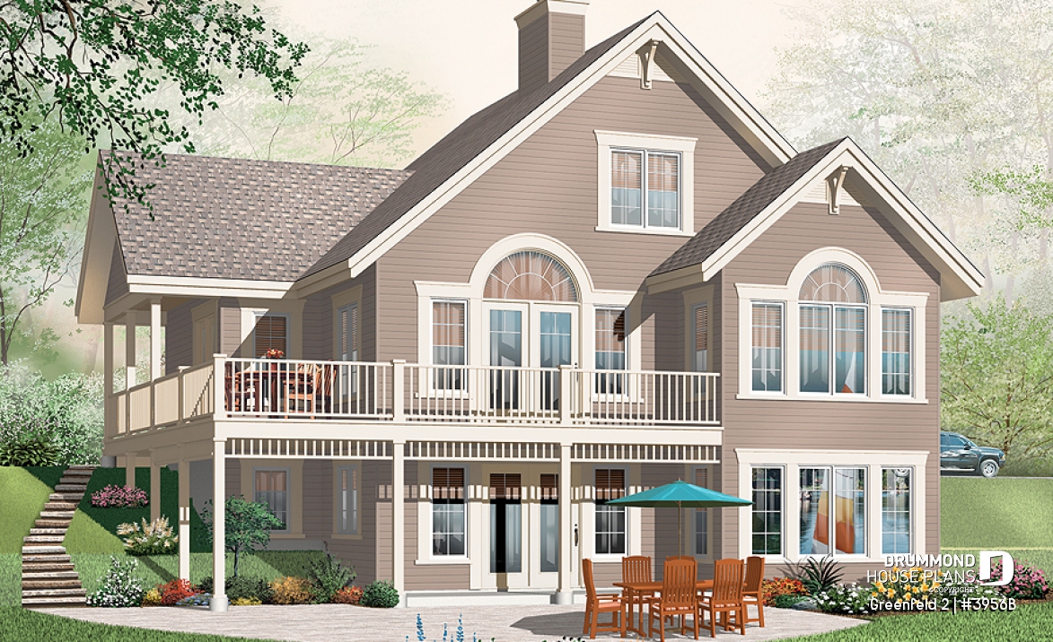 Rear view - BASE MODEL - 5 bedroom chalet with basement appartment and mezzanine - Greenfeld 2