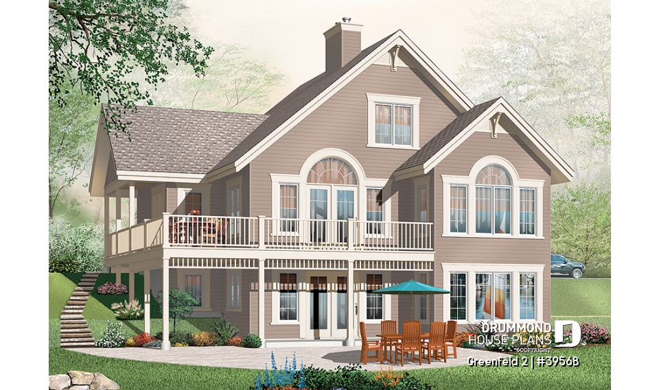 Rear view - BASE MODEL - 5 bedroom chalet with basement appartment and mezzanine - Greenfeld 2