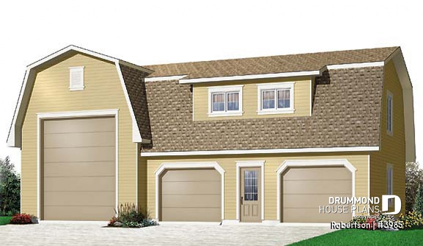 front - BASE MODEL - 3-car garage for RV, and regular cars, two-storey and barn style! - Robertson