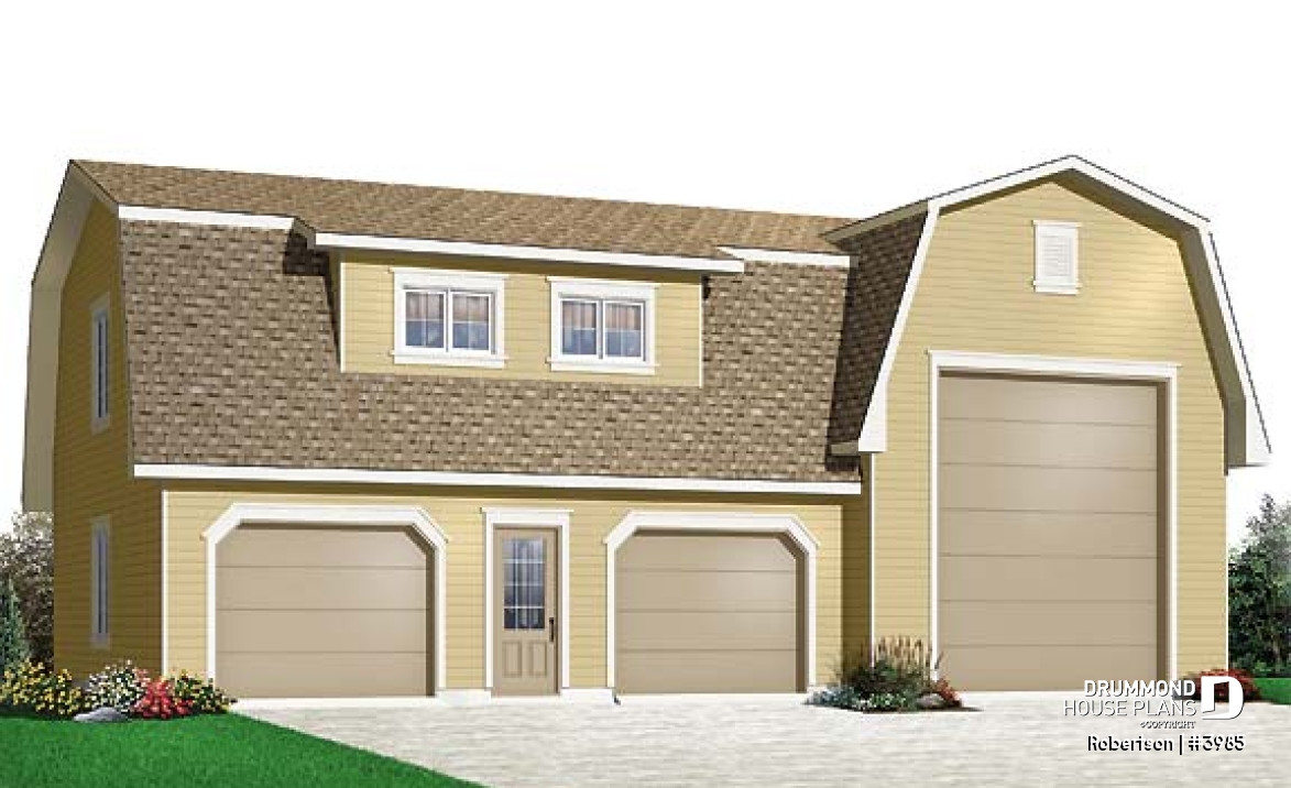 front - BASE MODEL - 3-car garage for RV, and regular cars, two-storey and barn style! - Robertson