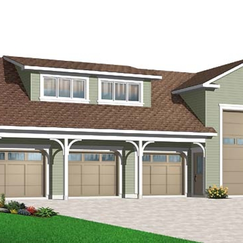 front - BASE MODEL - 4-car garage for RV and regular vehicles + large second floor bonus storage or room - Cottonwood