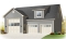 front - BASE MODEL - RV garage plan with 2-car garage, or three-car garage plan, with bonus room on second floor - Cottonwood 2