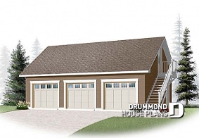 front - BASE MODEL - 3-car garage plan with bonus room to be finished on second floor - Alloway
