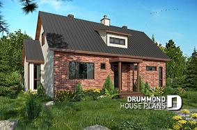 front - BASE MODEL - Modern Farmhouse home plan with open concept, great kitchen with island, master bedroom with ensuite and more - Magnolia house 2