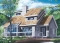 front - BASE MODEL - Modern rustic, panoramic view cottage design, 3 bedroom, cathedral ceiling, fireplace - Pinehurst 2