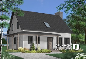 front - BASE MODEL - Country cottage, 3 bedrooms, large kitchen  island, planning desk, pantry, outdoor kitchen, large covered deck - Beausejour 3