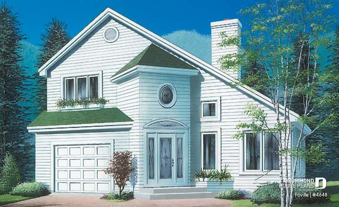 front - BASE MODEL - Modern 2-storey house plan with open floor plan concept - Foville