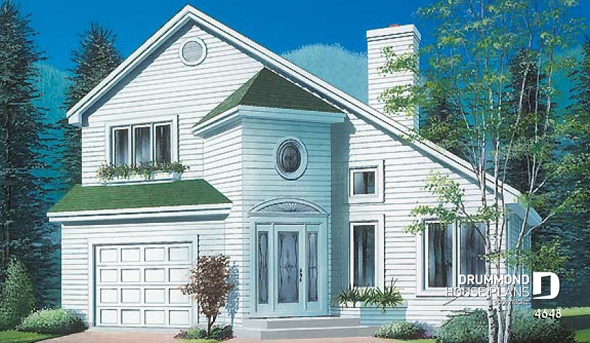 front - BASE MODEL - Modern 2-storey house plan with open floor plan concept - Foville