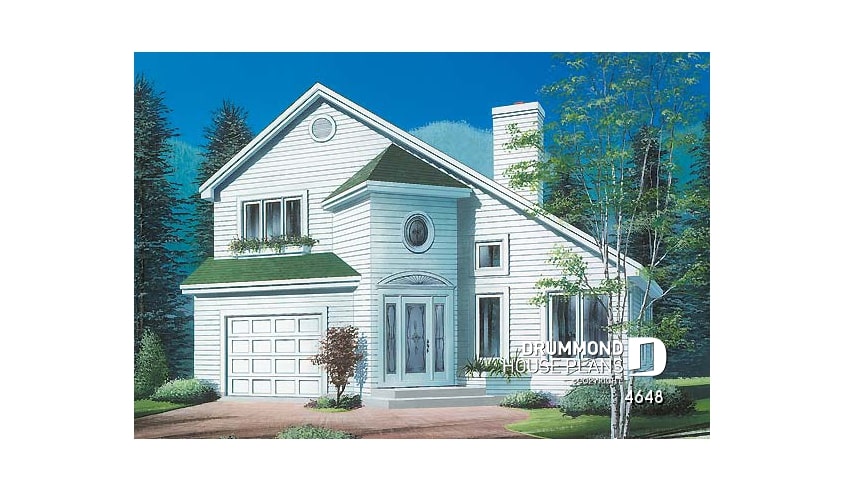 front - BASE MODEL - Modern 2-storey house plan with open floor plan concept - Foville