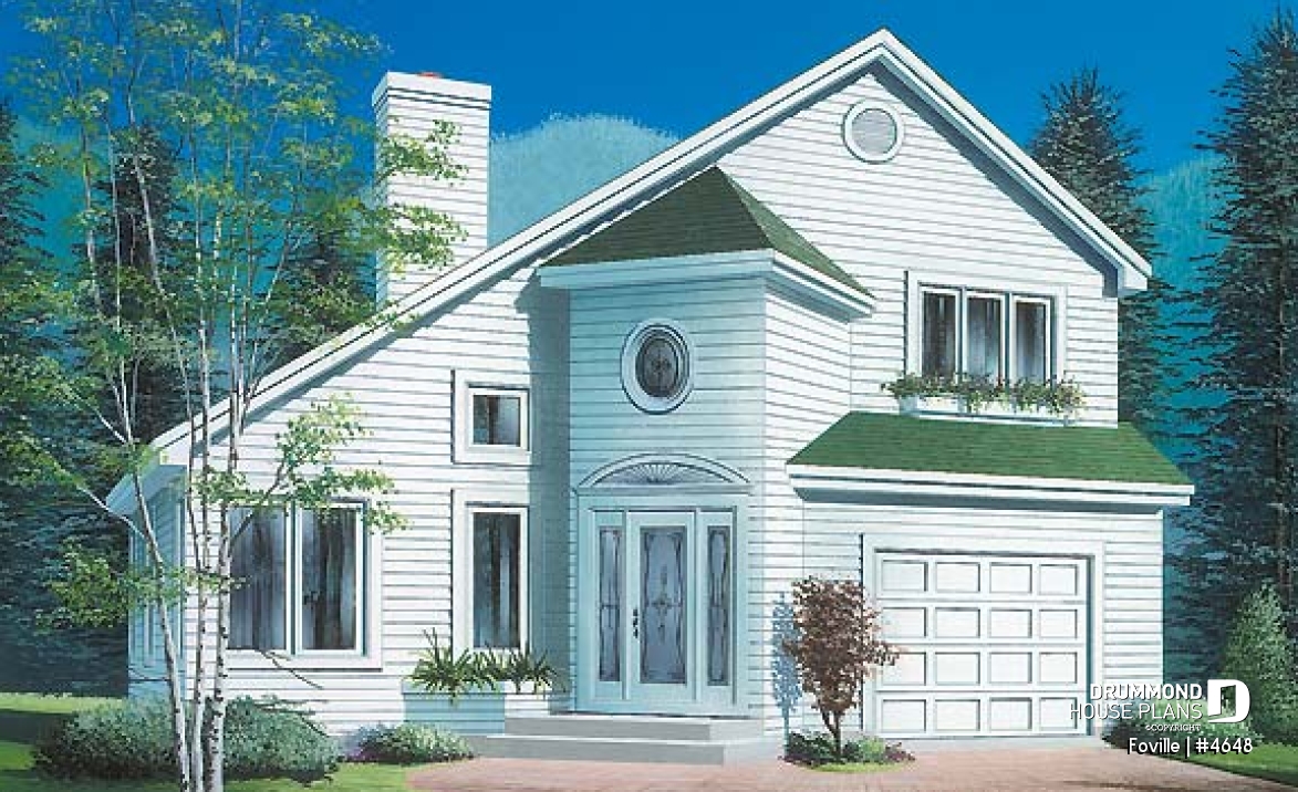 front - BASE MODEL - Modern 2-storey house plan with open floor plan concept - Foville