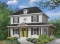 Color version 1 - Front - English inspired house plan with 3 bedrooms, 2 bathrooms, large covered porch, open floor plan - Dalhousie