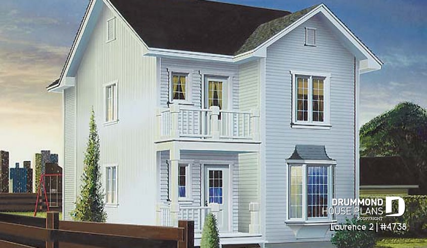 front - BASE MODEL - Affordable two-story home, 3 bedrooms, large master bedroom with private balcony - Laurence 2