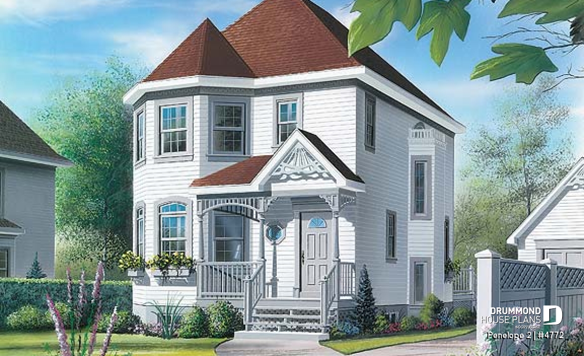 front - BASE MODEL - Victorian inspired 2 storey-house plan with 3 bedrooms - Penelope 2
