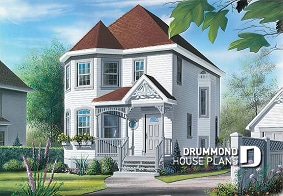 front - BASE MODEL - Victorian 2 storey-house plan with 3 bedrooms - Penelope 2