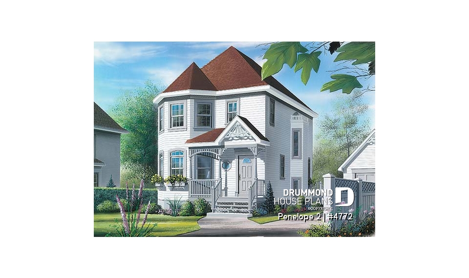 front - BASE MODEL - Victorian inspired 2 storey-house plan with 3 bedrooms - Penelope 2