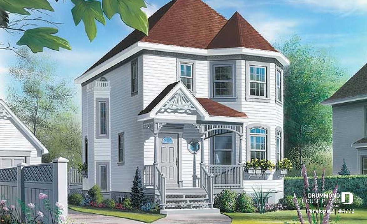 front - BASE MODEL - Victorian inspired 2 storey-house plan with 3 bedrooms - Penelope 2