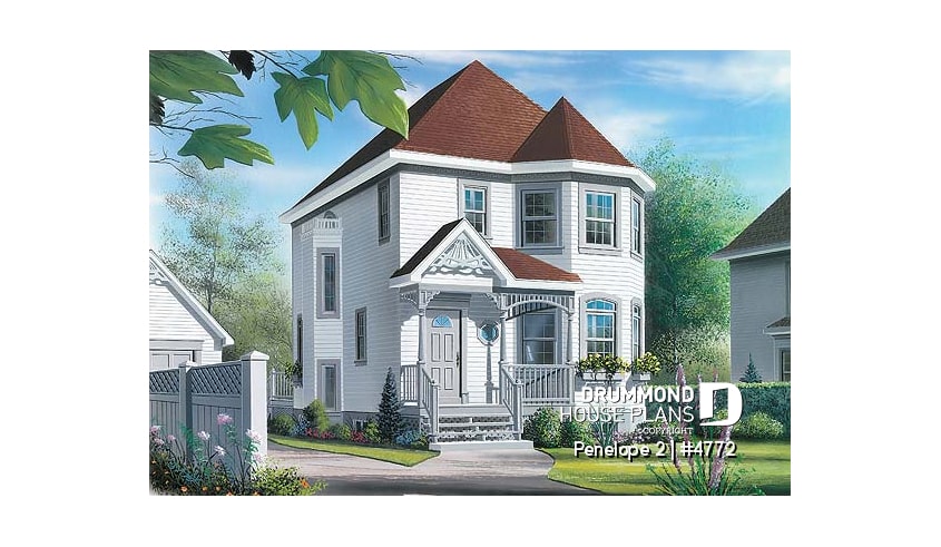 front - BASE MODEL - Victorian inspired 2 storey-house plan with 3 bedrooms - Penelope 2