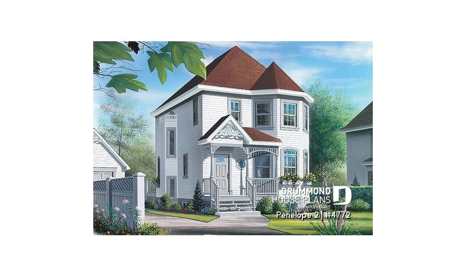 front - BASE MODEL - Victorian inspired 2 storey-house plan with 3 bedrooms - Penelope 2