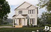 front - BASE MODEL - Small 2 story house plan with 3 to 4 bedrooms, laundry room on main floor, optional finished basement ($) - Ashland 2