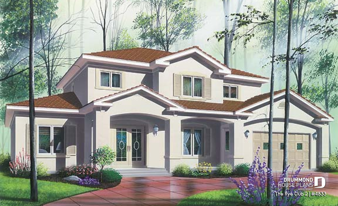 front - BASE MODEL - Ideal home for big families, 6 bedrooms incl. 2 master suites, 4.5 baths, 2-car garage, home cinema - The Rye Club 2