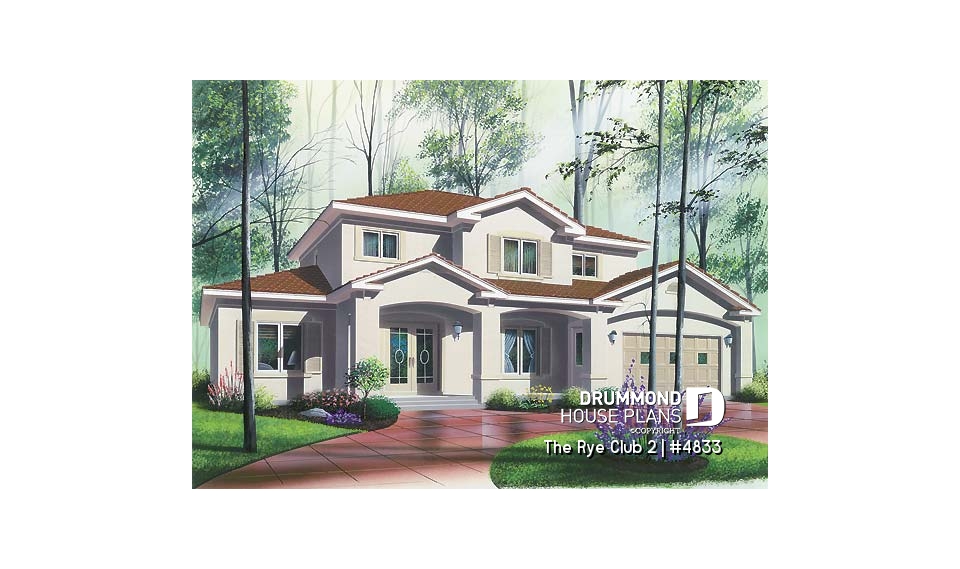 front - BASE MODEL - Ideal home for big families, 6 bedrooms incl. 2 master suites, 4.5 baths, 2-car garage, home cinema - The Rye Club 2