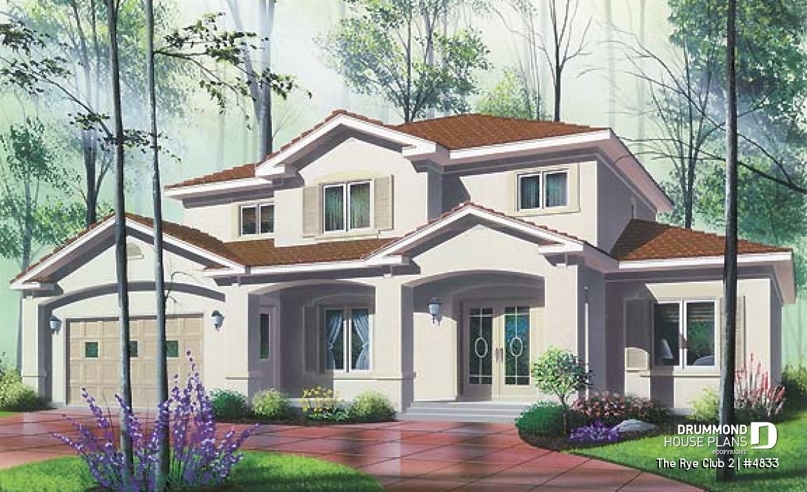 front - BASE MODEL - Ideal home for big families, 6 bedrooms incl. 2 master suites, 4.5 baths, 2-car garage, home cinema - The Rye Club 2