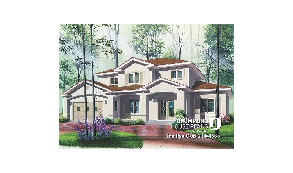 front - BASE MODEL - Ideal home for big families, 6 bedrooms incl. 2 master suites, 4.5 baths, 2-car garage, home cinema - The Rye Club 2