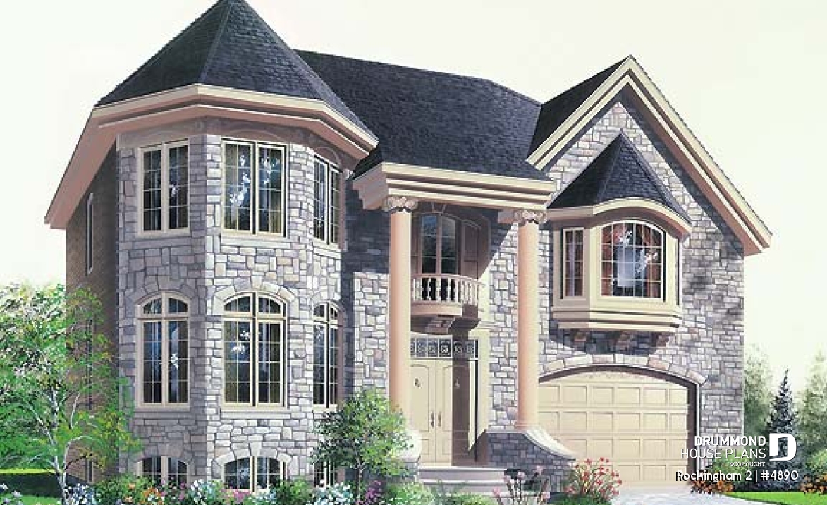 front - BASE MODEL - Manor style 4 bedroom with great room, breakfast nook and garage - Rockingham 2