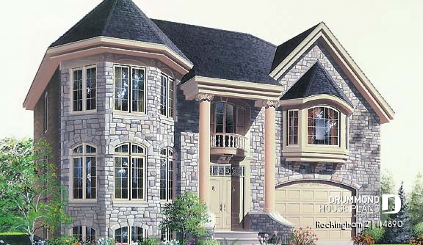 front - BASE MODEL - Manor style 4 bedroom with great room, breakfast nook and garage - Rockingham 2