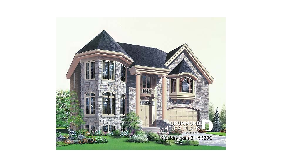 front - BASE MODEL - Manor style 4 bedroom with great room, breakfast nook and garage - Rockingham 2