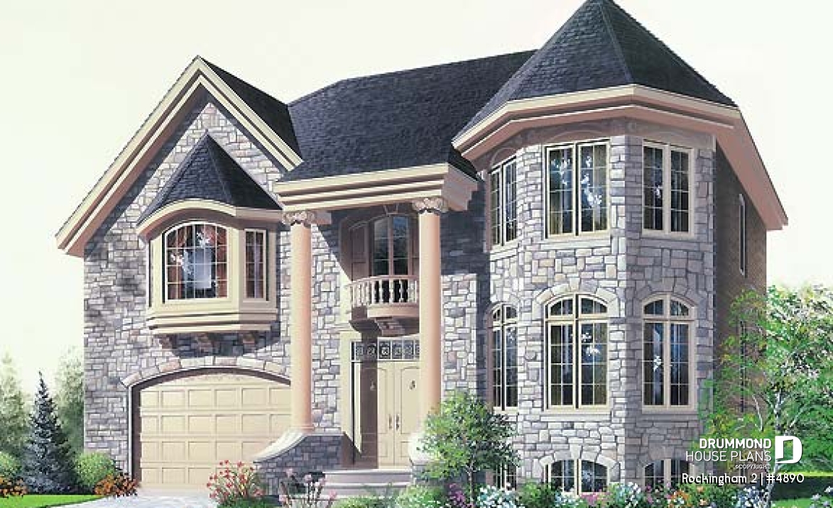 front - BASE MODEL - Manor style 4 bedroom with great room, breakfast nook and garage - Rockingham 2